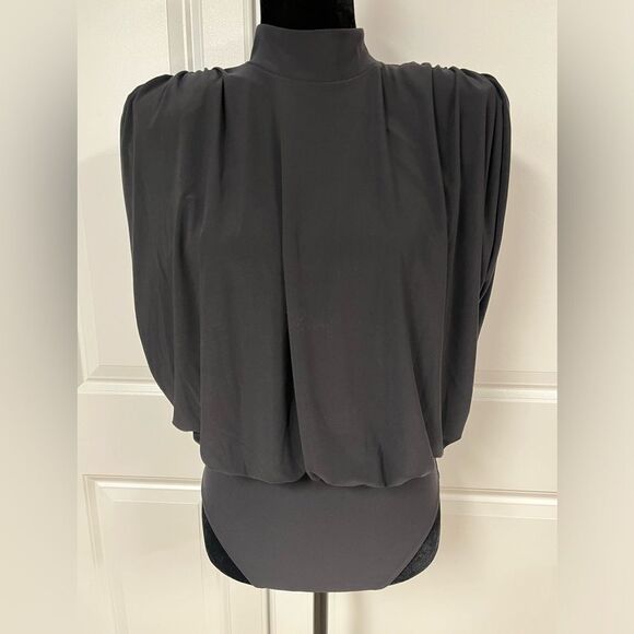 Express Tops - Express Black Thong Bodysuit